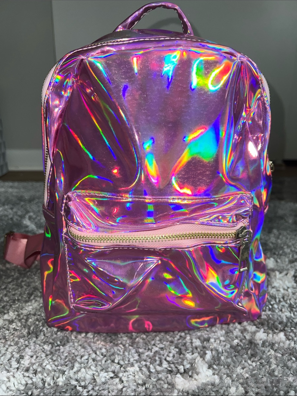 Holographic Pink Mini Backpack